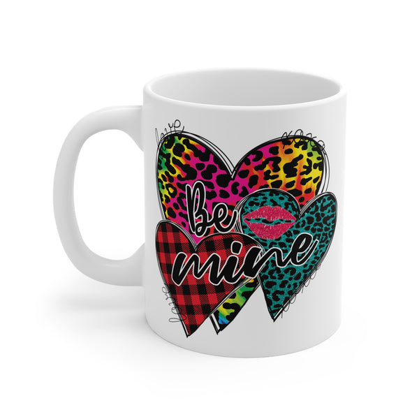 Be mine leapord print heart Mug 11oz - Unique Designs By C&K