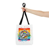 Mama Rainbow checker print Tote Bag Reusable Shopping Bag gift for mom gift idea for Mother's day - Unique Designs By C&K