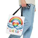 Rainbow love tote Bag (AOP) - Unique Designs By C&K