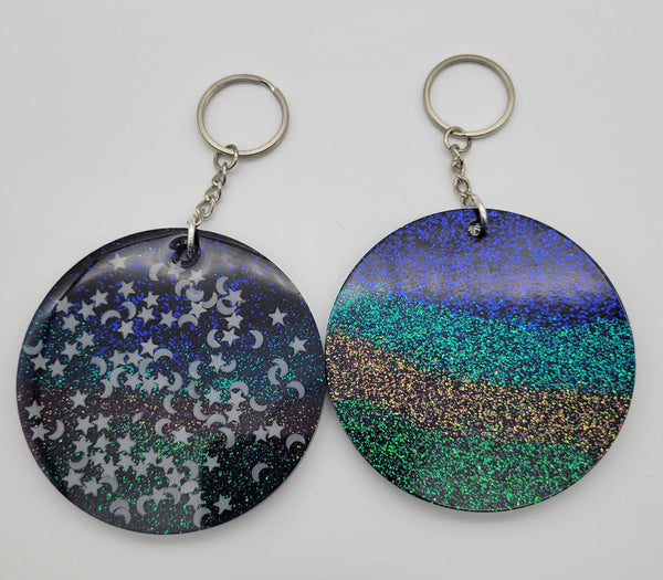stars and moon striped key chain - Unique Designs By C&K