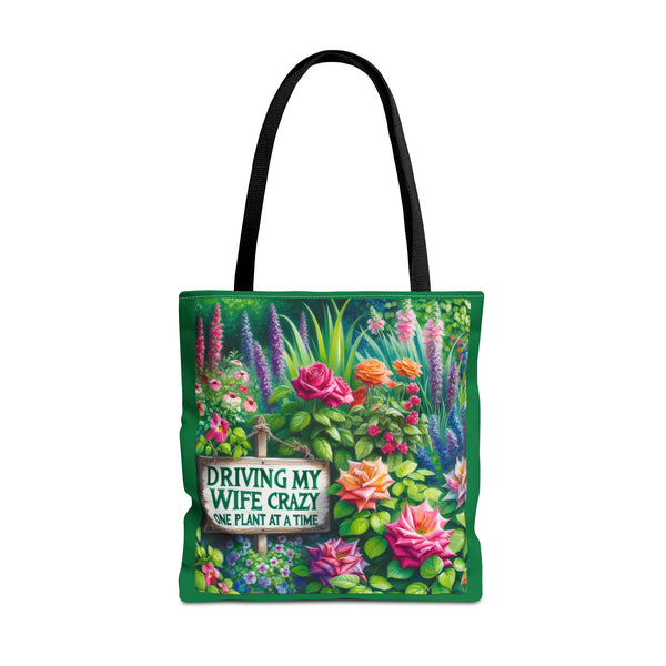 Driving my wife crazy one plant at a time Tote Bag (AOP) reusable shopping bag gift idea for her - Unique Designs By C&K