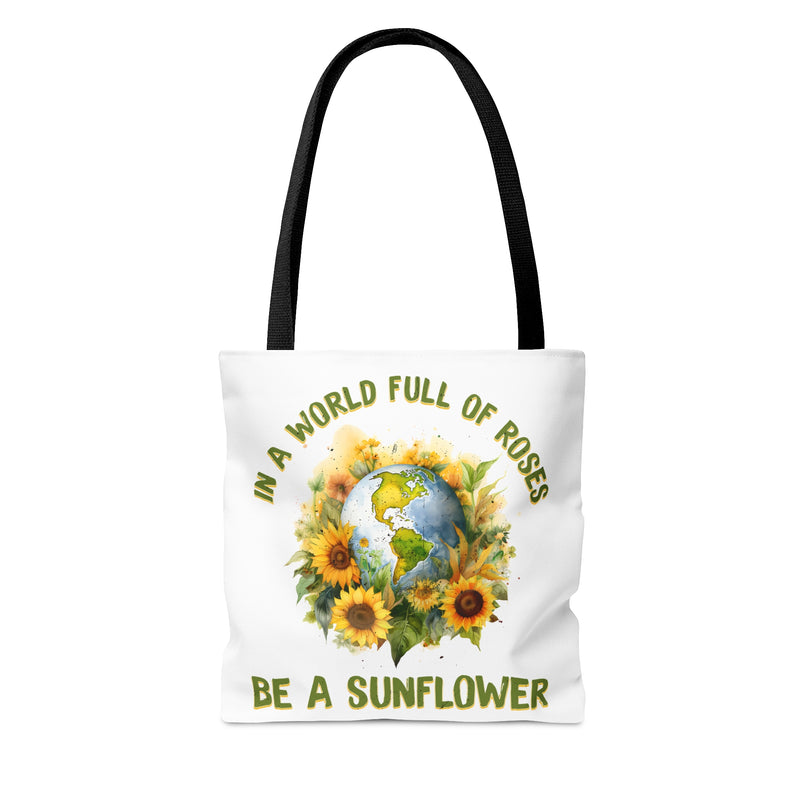 In world full of roses be a sunflower Tote Bag (AOP) - Unique Designs By C&K