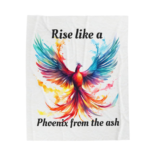 Phoenix Plush Blanket - Rise Like a Phoenix from the Ash - Comfy and Soft Velveteen Blanket - Unique Designs By C&K
