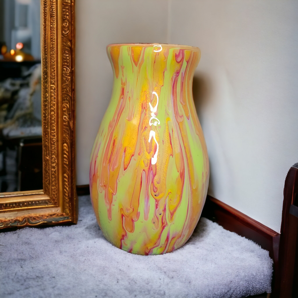 Resin paint pour bright pastel vase - Unique Designs By C&K