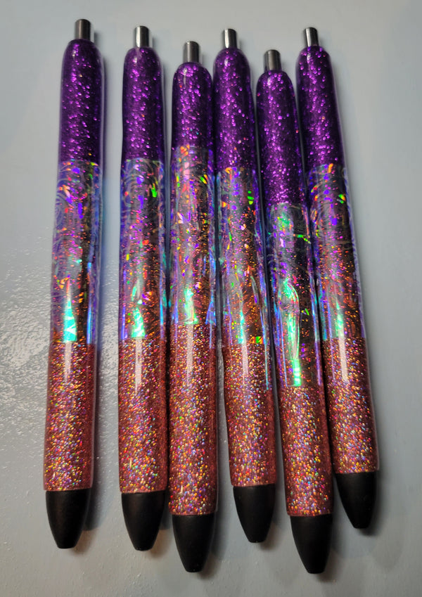 Refillable pens pink and purple ombre - Unique Designs By C&K