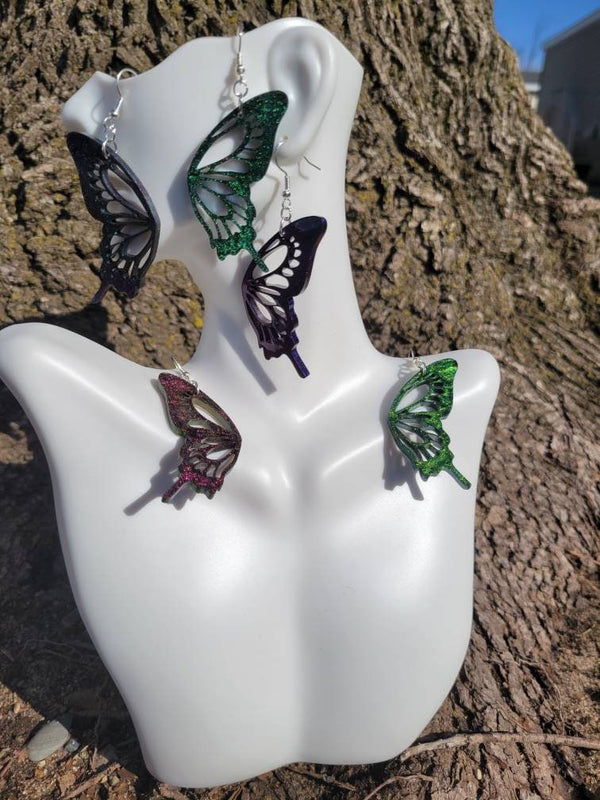 butterfly wings dangle earrings