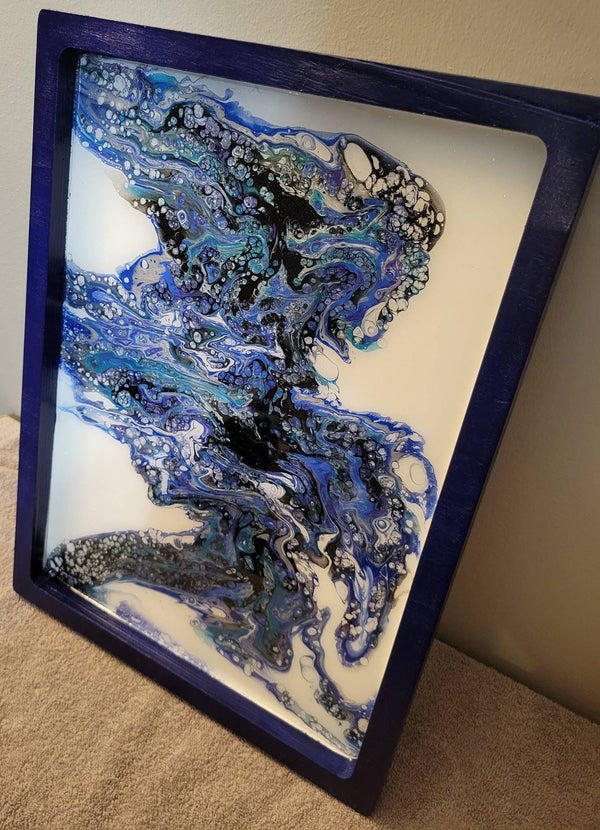 Resin paint pour wall art rectangle