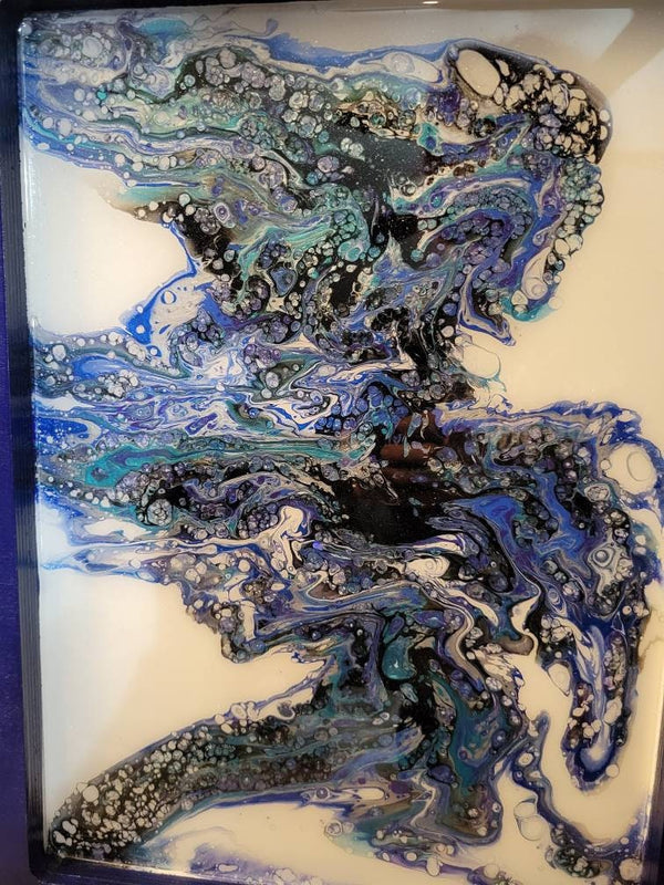 Resin paint pour wall art rectangle